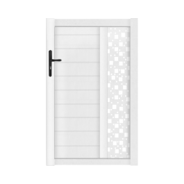 Portillon PVC sur mesure décor carré Arles (poignée à gauche)