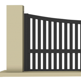 Portail coulissant électrique aluminium anthracite GOM zoom