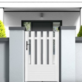 Portillon PVC sur mesure coupe droite Alençon (poignée à gauche en situation)