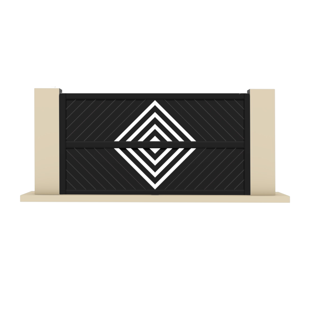 Portail coulissant électrique aluminium anthracite HUER