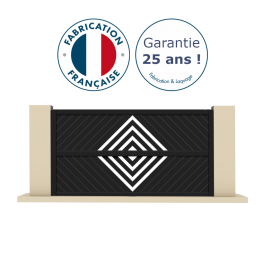 Portail coulissant électrique aluminium anthracite HUER