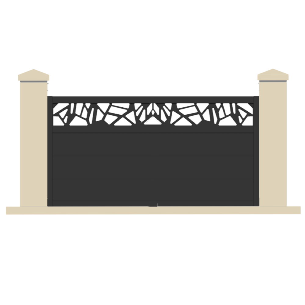 Portail coulissant électrique aluminium anthracite AQUA