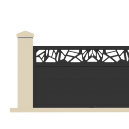 Portail coulissant électrique aluminium anthracite AQUA (zoom)