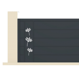 Portail coulissant électrique aluminium anthracite BOUQ (zoom)