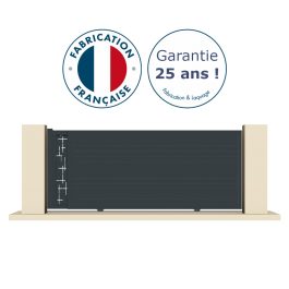 Portail coulissant électrique aluminium anthracite TEMP