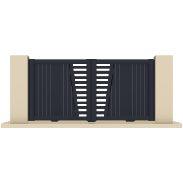 Portail coulissant électrique aluminium anthracite BRIX