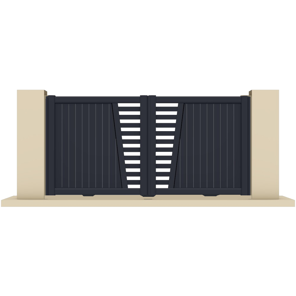 Portail coulissant électrique aluminium anthracite BRIX