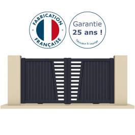 Portail coulissant électrique aluminium anthracite BRIX