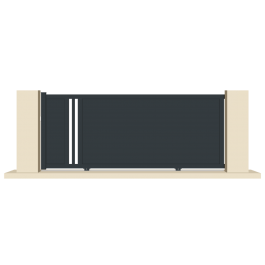 Portail coulissant électrique aluminium anthracite CHEL