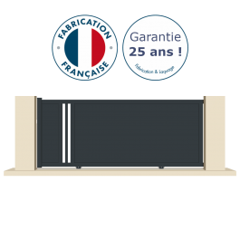 Portail coulissant électrique aluminium anthracite CHEL
