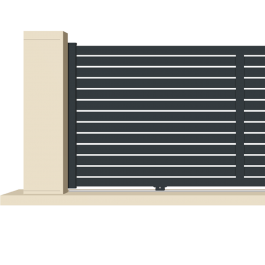 Portail coulissant électrique aluminium anthracite OPER zoom