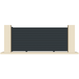 Portail coulissant électrique aluminium anthracite CANE