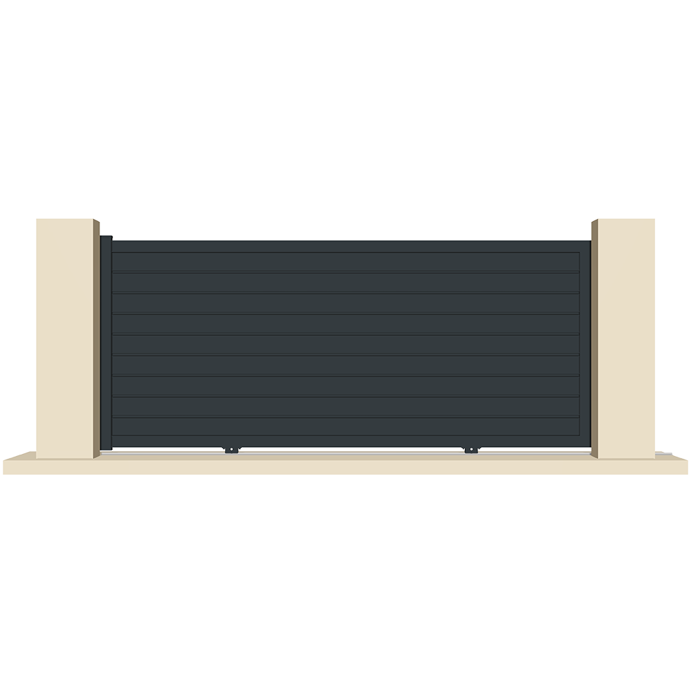 Portail coulissant électrique aluminium anthracite CANE