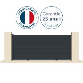 Portail coulissant électrique aluminium anthracite CANE