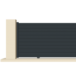 Portail coulissant électrique aluminium anthracite CANE zoom