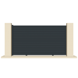 Portail coulissant électrique aluminium anthracite MASS