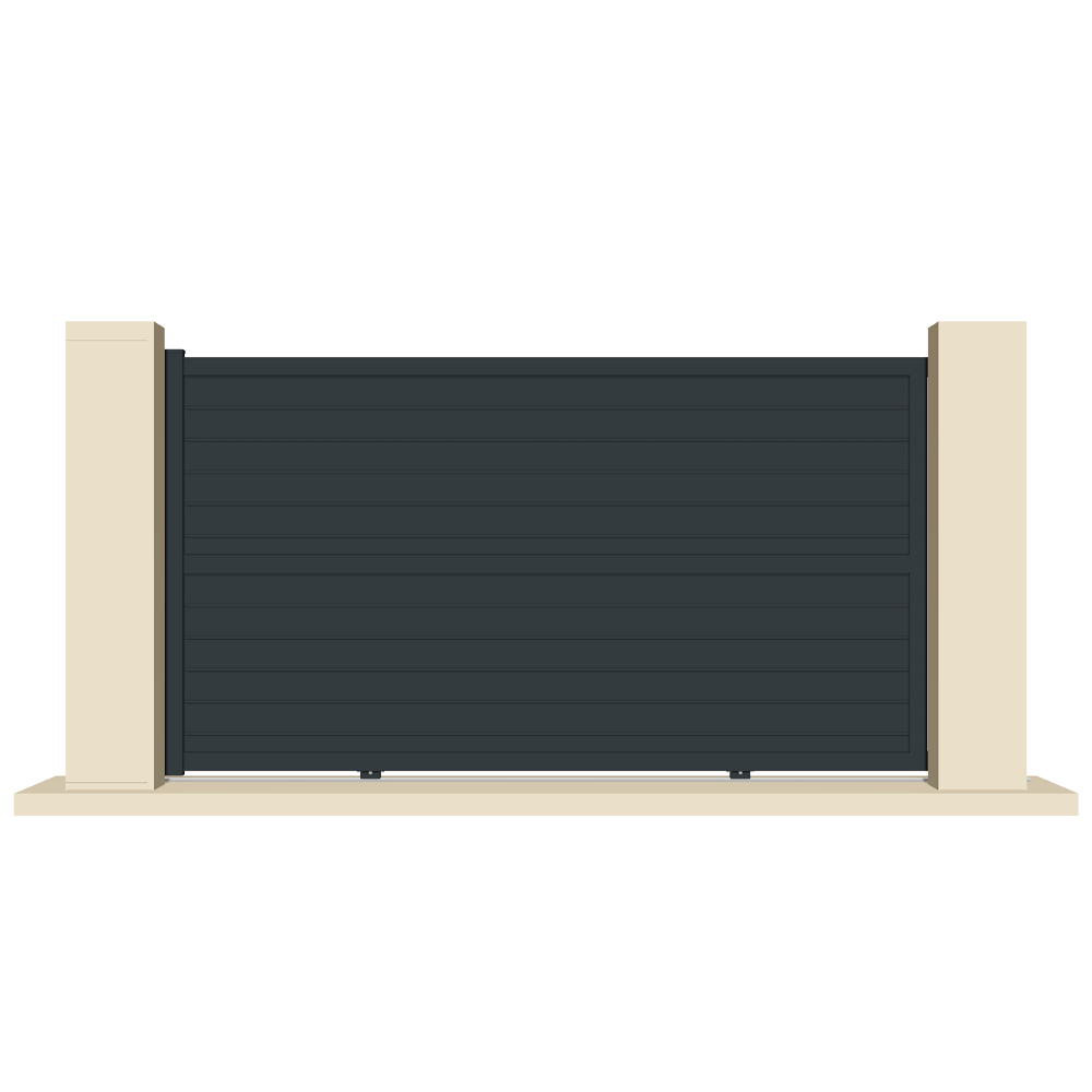 Portail coulissant électrique aluminium anthracite MASS