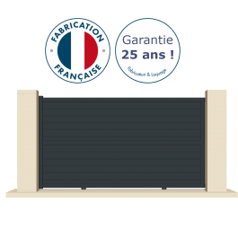 Portail coulissant électrique aluminium anthracite MASS