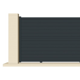 Portail coulissant électrique aluminium anthracite MASS zoom