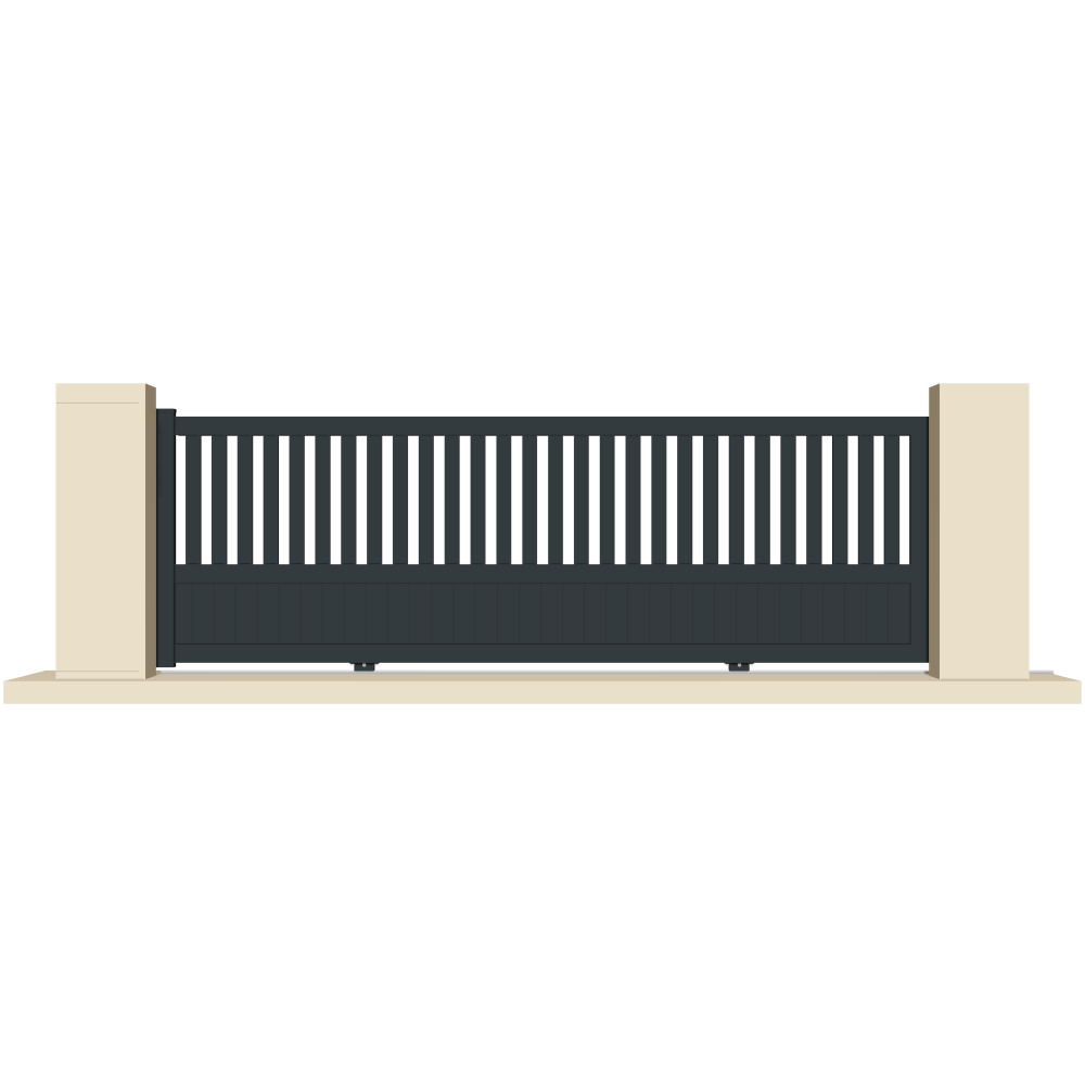 Portail coulissant électrique aluminium anthracite MANH