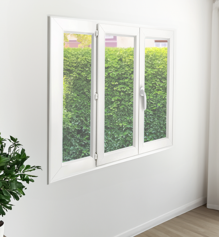 Fenêtre PVC 2 vantaux et 1 fixe latéral gauche