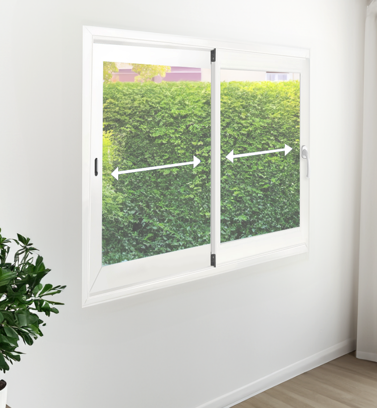 Fenêtre PVC coulissante 2 vantaux
