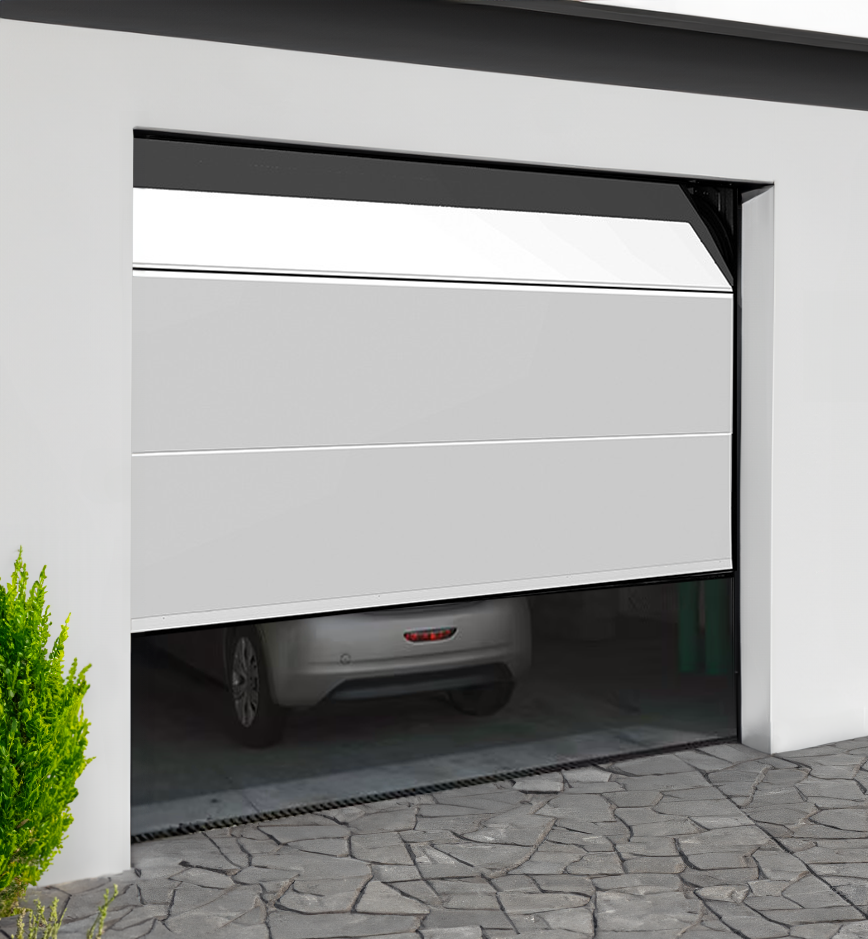 Porte de garage sectionnelle manuelle lisse