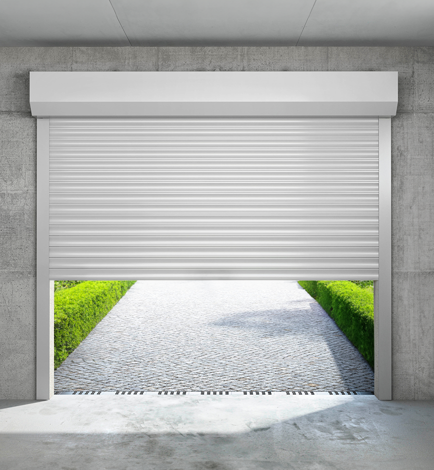 Porte de garage enroulable lames ALU 55mm