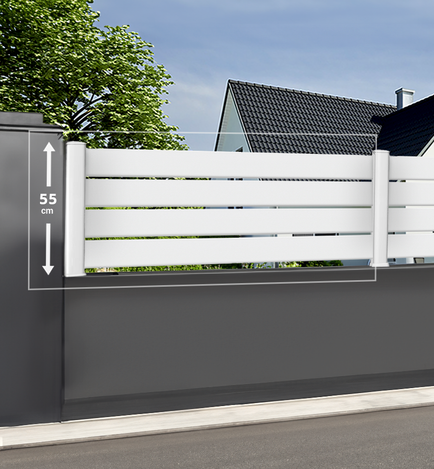 Module de clôture horizontale ajourée de H 55