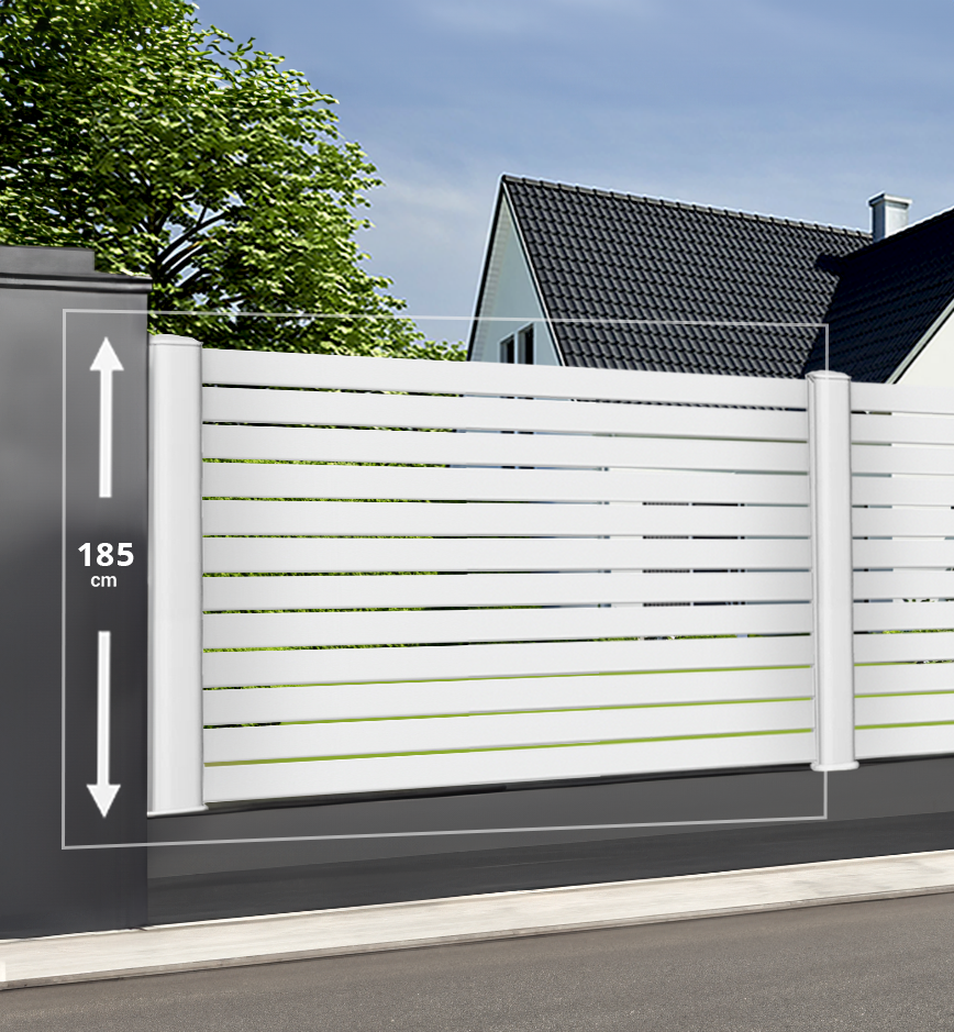 Module de clôture horizontale ajourée de H 185