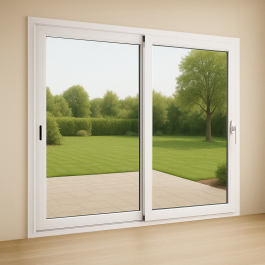 Baie coulissante PVC 2 vantaux (vue intérieur)
