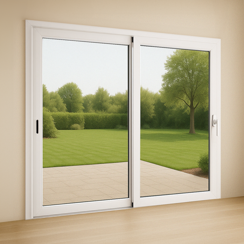 Baie vitrée PVC coulissante 2 vantaux Seuil réduit