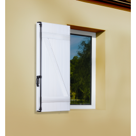 Volet battant à barres et écharpe 1 vantail (vue extérieure)