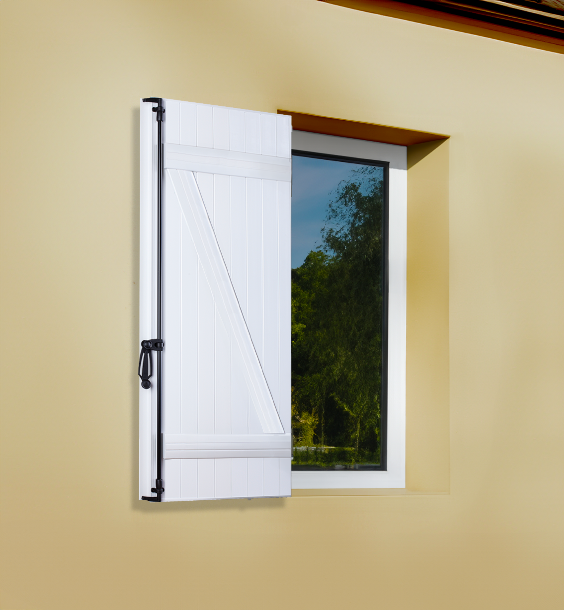 Volet battant à barres et écharpe 1 vantail