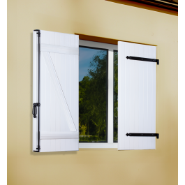 Volet battant à barres et écharpe 2 vantaux (vue extérieure)