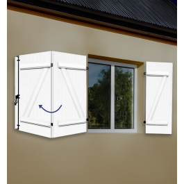 Volet battant à barres et écharpe 3 vantaux (vue extérieure)