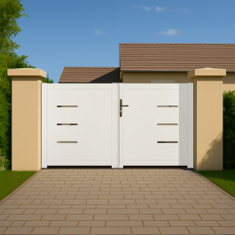 Portail battant PVC standard BRIANÇON blanc (en ambiance)