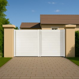 Portail battant électrique PVC blanc ARLES