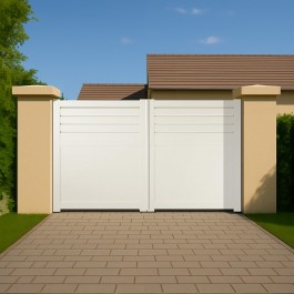 Portail battant électrique PVC blanc ARRAS