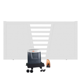 Portail coulissant électrique PVC blanc CAMBRAI