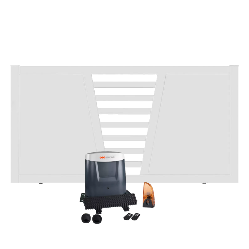 Portail coulissant électrique PVC blanc CAMBRAI