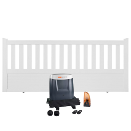 Portail coulissant électrique PVC blanc ETRETAT