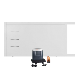 Portail coulissant électrique PVC blanc BRIANCON (poignée à gauche)