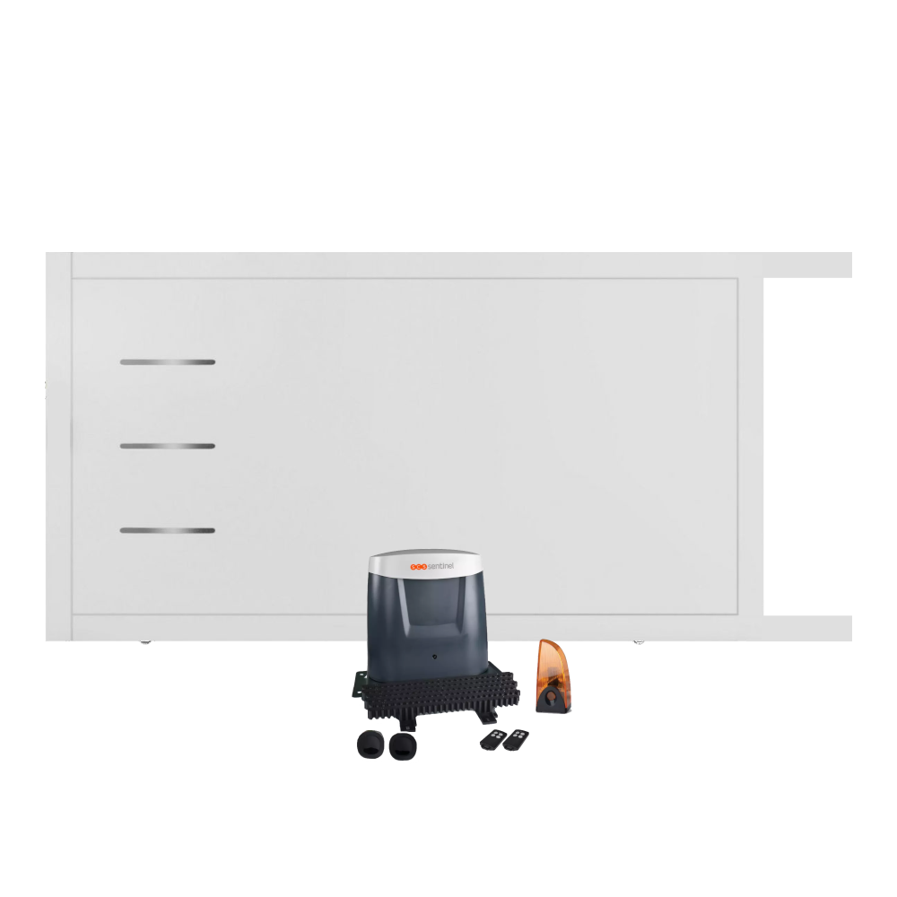 Portail coulissant électrique PVC blanc BRIANCON