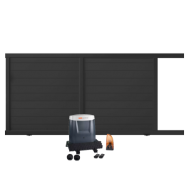 Portail coulissant électrique PVC anthracite ARLES (poignée à gauche)