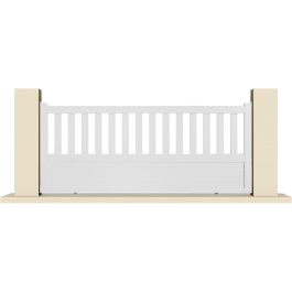 Portail coulissant PVC sur-mesure ETRETAT blanc