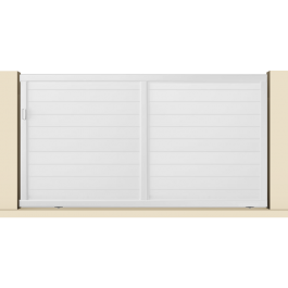 Portail coulissant PVC manuel ARLES blanc (poignée à gauche)