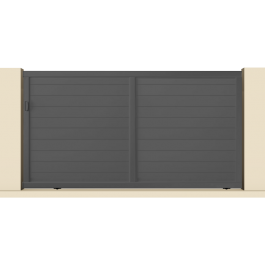 Portail coulissant PVC manuel ARLES anthracite (poignée à gauche)