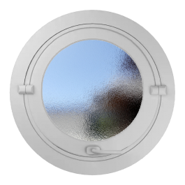 Oeil de boeuf rond basculant PVC vitrage brouillé ø tableau 700 mm fermé