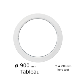 Oeil de boeuf rond fixe PVC vitrage clair ø tableau 900 mm